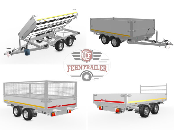 Eduard 3518 -GD- Dreiseitenkipper, Bordwände 30cm -3000kg- Handpumpe Lfh: 66cm -195/50R13