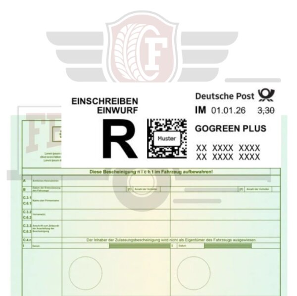 Fahrzeugpapiere per Post (versichert)
