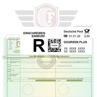 Fahrzeugpapiere per Post (versichert)